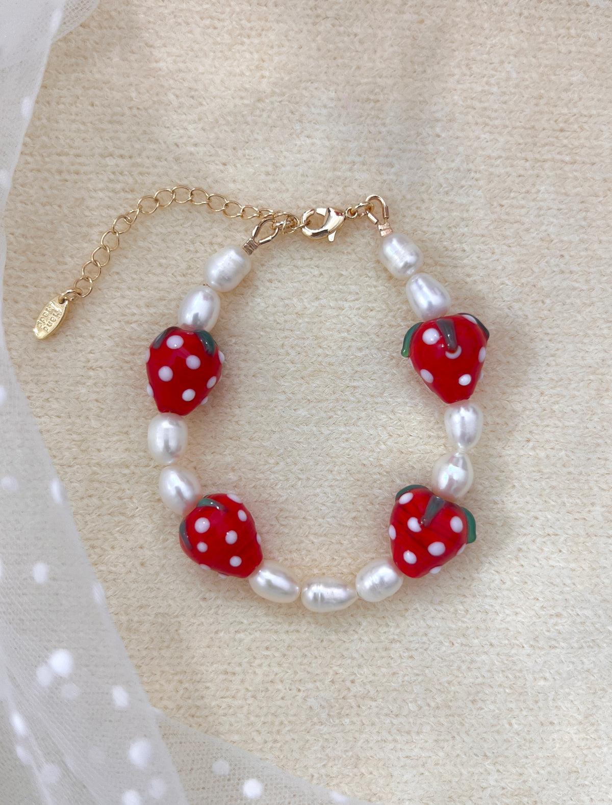 Strawberry 🍓 Freshwater Pearl Bracelet
