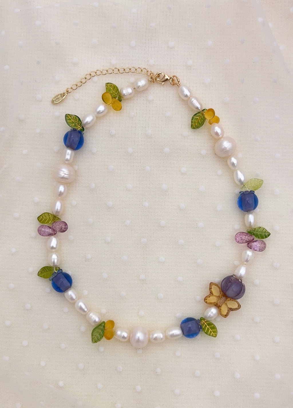 "Blueberry & 🦋Butterfly" Garden Series Pearl Necklace
